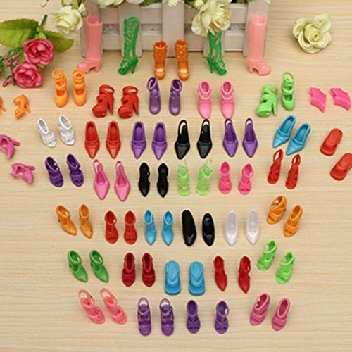 40Pcs Different High Heel Shoes Boots Fit For 11.8 Inch Barbie Doll Accessories,Child&Girl's Toys,Birthday Gift