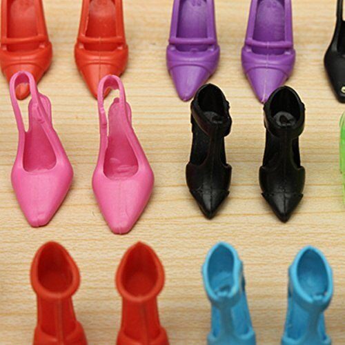 40Pcs Different High Heel Shoes Boots Fit For 11.8 Inch Barbie Doll Accessories,Child&Girl's Toys,Birthday Gift
