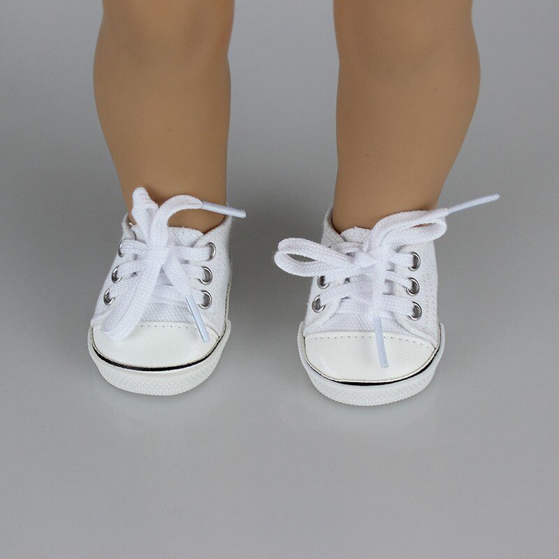 14 Styles 7 cm Canvas Doll Shoes Clothes Accessories For 43 cm Born Baby Clothes 18 Inch American Doll Girl Toy Our Generation