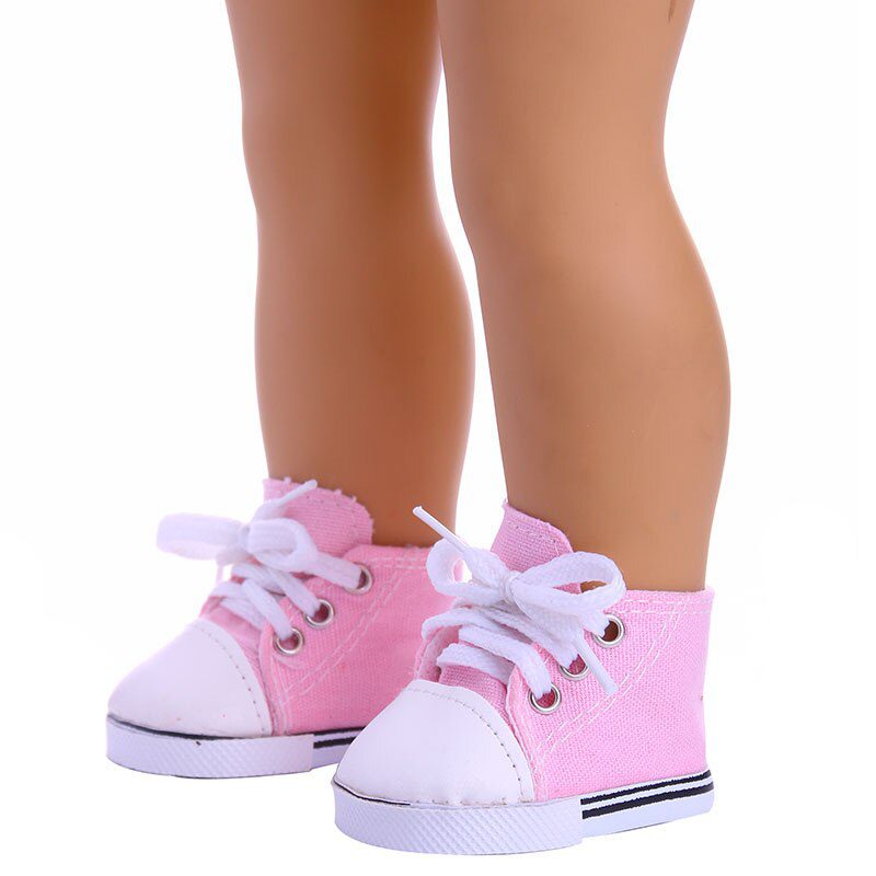 14 Styles 7 cm Canvas Doll Shoes Clothes Accessories For 43 cm Born Baby Clothes 18 Inch American Doll Girl Toy Our Generation