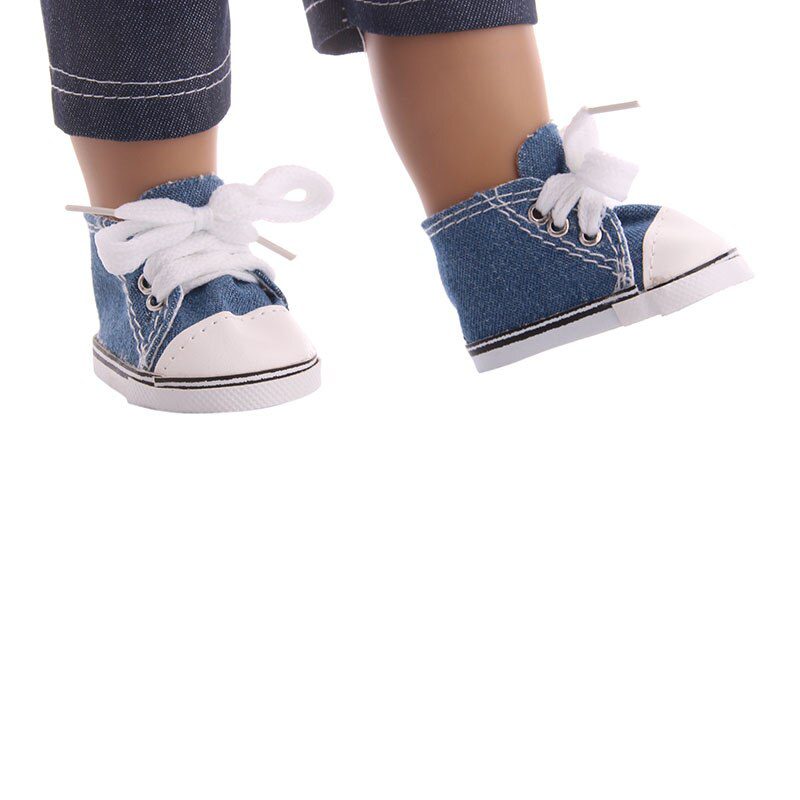 14 Styles 7 cm Canvas Doll Shoes Clothes Accessories For 43 cm Born Baby Clothes 18 Inch American Doll Girl Toy Our Generation
