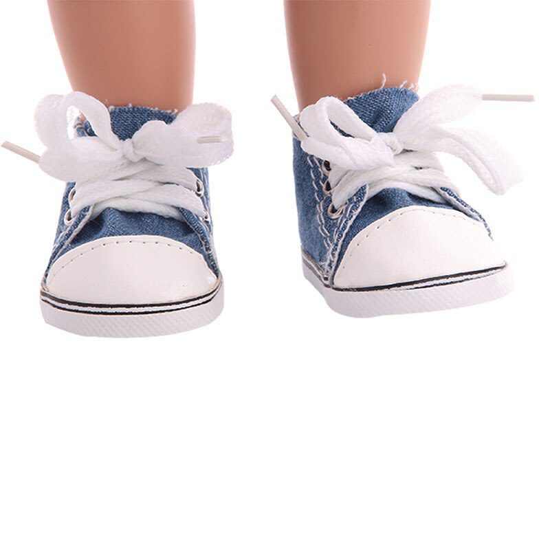 14 Styles 7 cm Canvas Doll Shoes Clothes Accessories For 43 cm Born Baby Clothes 18 Inch American Doll Girl Toy Our Generation