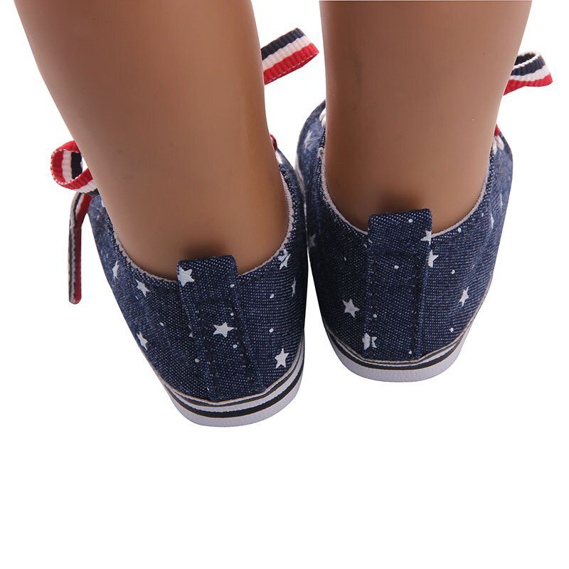 14 Styles 7 cm Canvas Doll Shoes Clothes Accessories For 43 cm Born Baby Clothes 18 Inch American Doll Girl Toy Our Generation