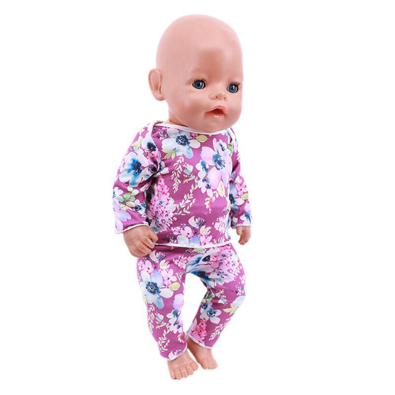 2 Pcs/Set=Shirts + Pants Doll Clothes Accessories For Born Baby 43cm Items & 18 Inch American Doll Girl's Toys & Our Generation