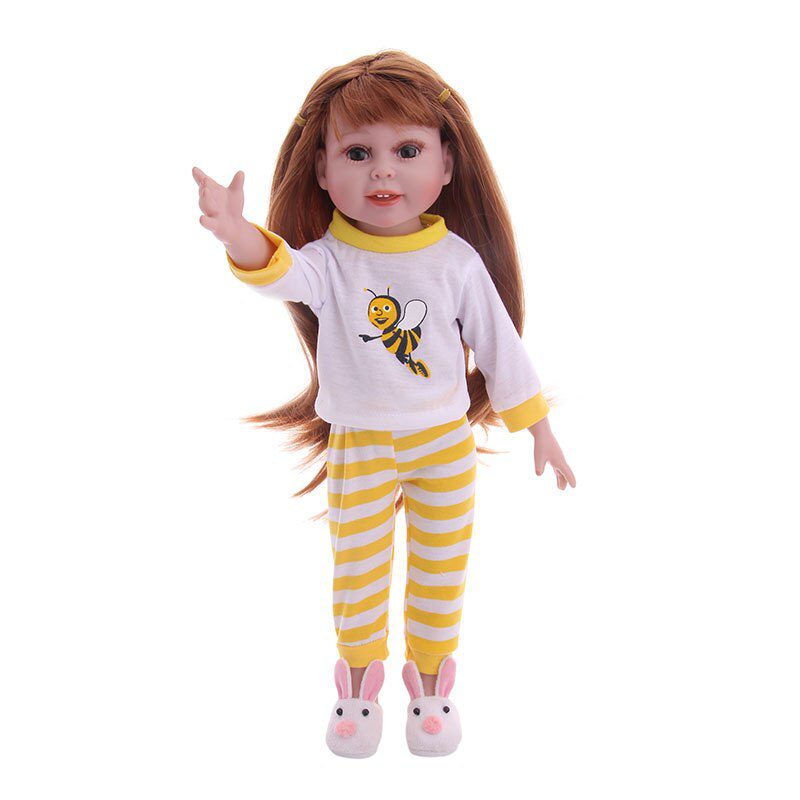 2 Pcs/Set=Shirts + Pants Doll Clothes Accessories For Born Baby 43cm Items & 18 Inch American Doll Girl's Toys & Our Generation