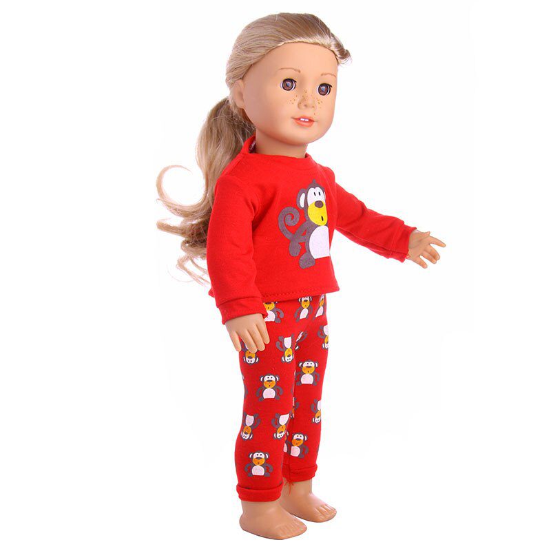 2 Pcs/Set=Shirts + Pants Doll Clothes Accessories For Born Baby 43cm Items & 18 Inch American Doll Girl's Toys & Our Generation