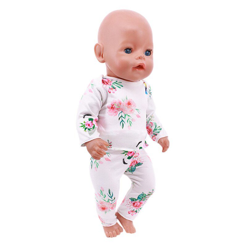 2 Pcs/Set=Shirts + Pants Doll Clothes Accessories For Born Baby 43cm Items & 18 Inch American Doll Girl's Toys & Our Generation