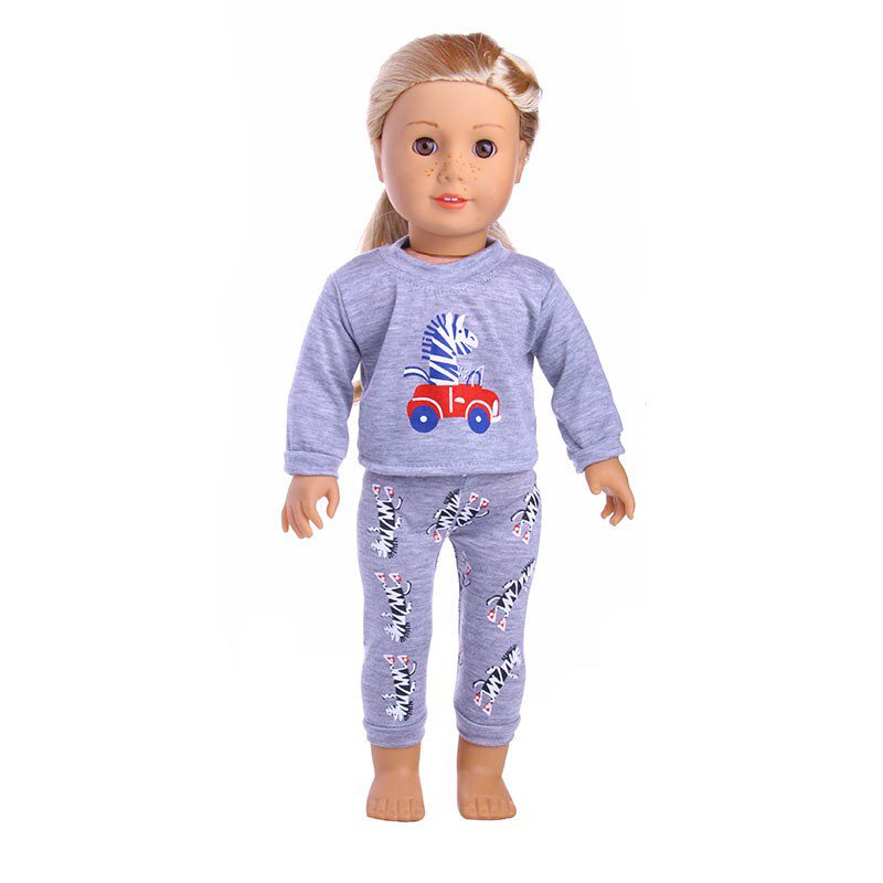 2 Pcs/Set=Shirts + Pants Doll Clothes Accessories For Born Baby 43cm Items & 18 Inch American Doll Girl's Toys & Our Generation