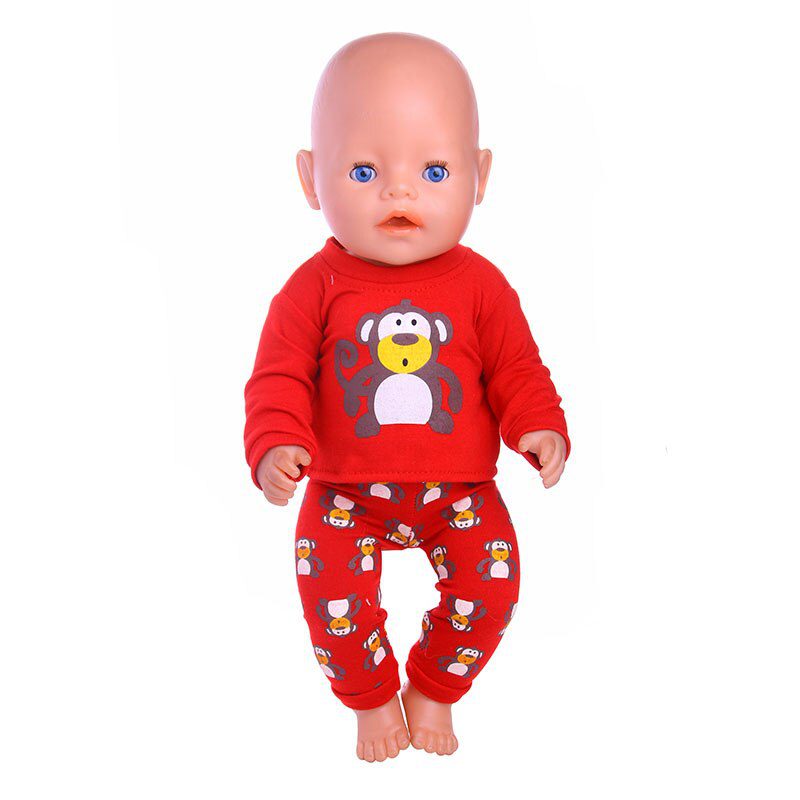 2 Pcs/Set=Shirts + Pants Doll Clothes Accessories For Born Baby 43cm Items & 18 Inch American Doll Girl's Toys & Our Generation