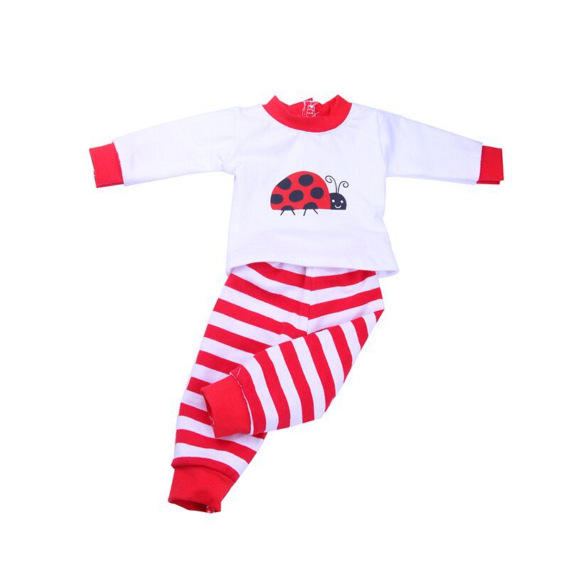 2 Pcs/Set=Shirts + Pants Doll Clothes Accessories For Born Baby 43cm Items & 18 Inch American Doll Girl's Toys & Our Generation