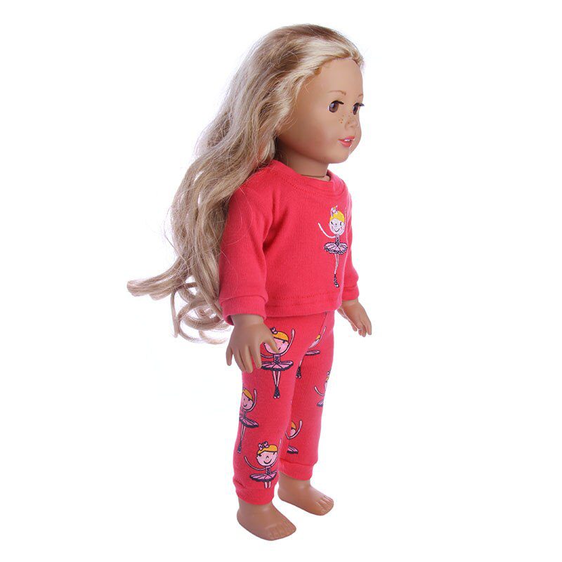 2 Pcs/Set=Shirts + Pants Doll Clothes Accessories For Born Baby 43cm Items & 18 Inch American Doll Girl's Toys & Our Generation