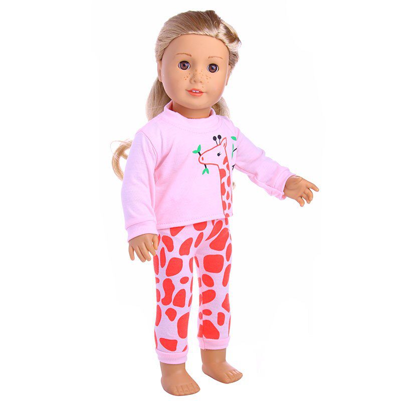 2 Pcs/Set=Shirts + Pants Doll Clothes Accessories For Born Baby 43cm Items & 18 Inch American Doll Girl's Toys & Our Generation
