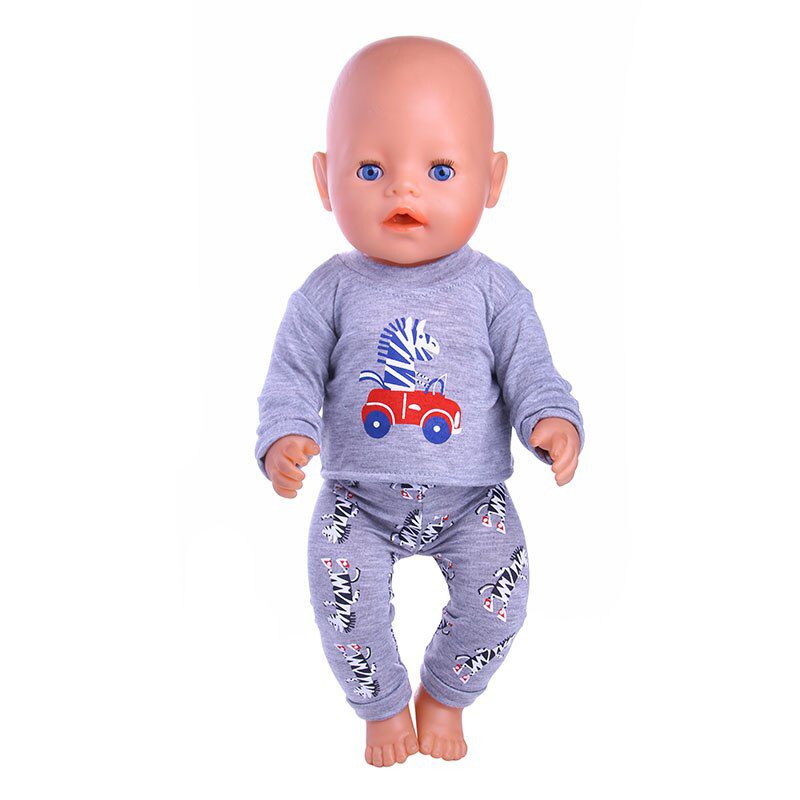 2 Pcs/Set=Shirts + Pants Doll Clothes Accessories For Born Baby 43cm Items & 18 Inch American Doll Girl's Toys & Our Generation
