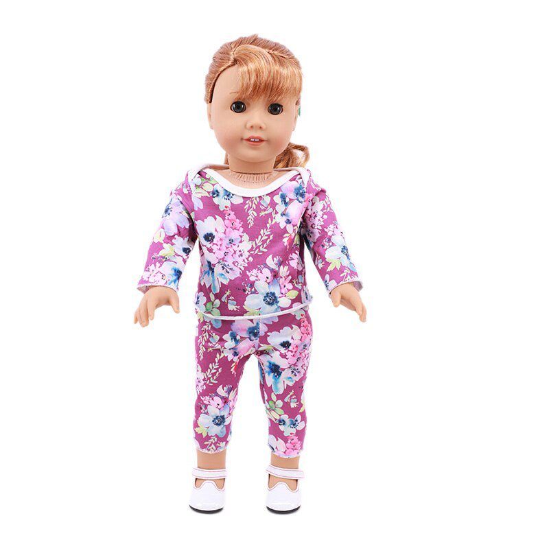 2 Pcs/Set=Shirts + Pants Doll Clothes Accessories For Born Baby 43cm Items & 18 Inch American Doll Girl's Toys & Our Generation