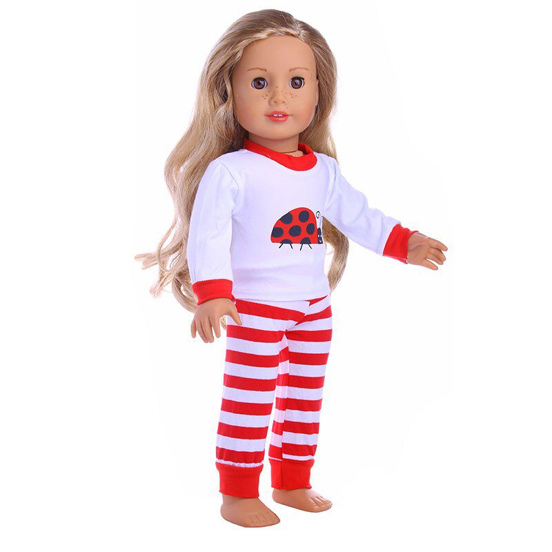 2 Pcs/Set=Shirts + Pants Doll Clothes Accessories For Born Baby 43cm Items & 18 Inch American Doll Girl's Toys & Our Generation