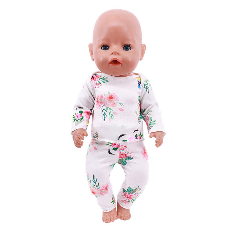 2 Pcs/Set=Shirts + Pants Doll Clothes Accessories For Born Baby 43cm Items & 18 Inch American Doll Girl's Toys & Our Generation