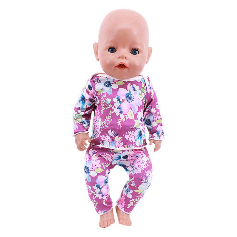 2 Pcs/Set=Shirts + Pants Doll Clothes Accessories For Born Baby 43cm Items & 18 Inch American Doll Girl's Toys & Our Generation