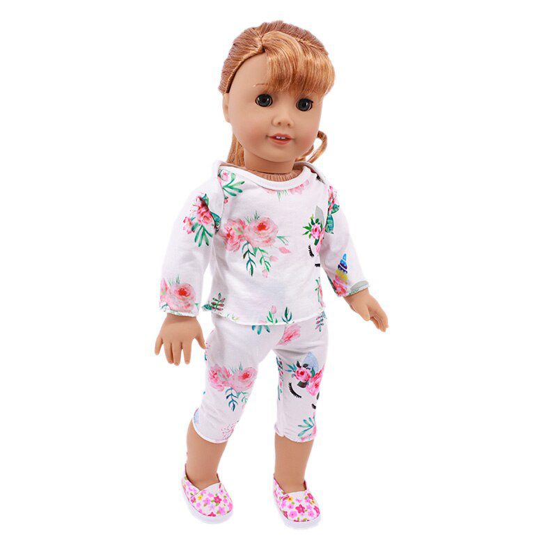 2 Pcs/Set=Shirts + Pants Doll Clothes Accessories For Born Baby 43cm Items & 18 Inch American Doll Girl's Toys & Our Generation