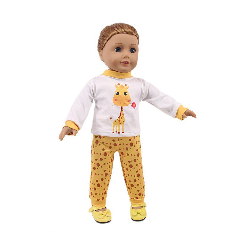 2 Pcs/Set=Shirts + Pants Doll Clothes Accessories For Born Baby 43cm Items & 18 Inch American Doll Girl's Toys & Our Generation