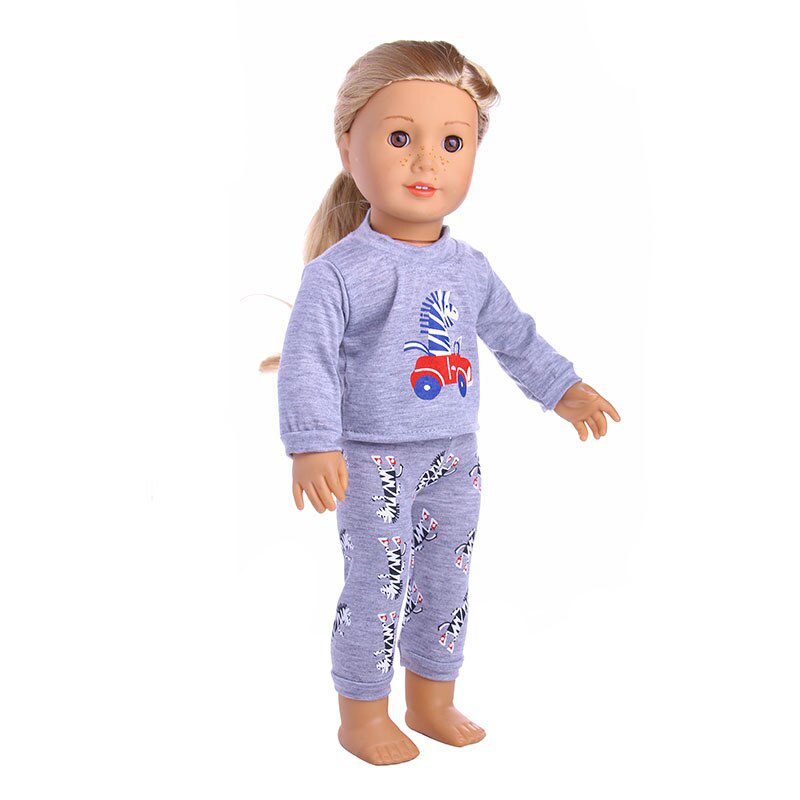 2 Pcs/Set=Shirts + Pants Doll Clothes Accessories For Born Baby 43cm Items & 18 Inch American Doll Girl's Toys & Our Generation