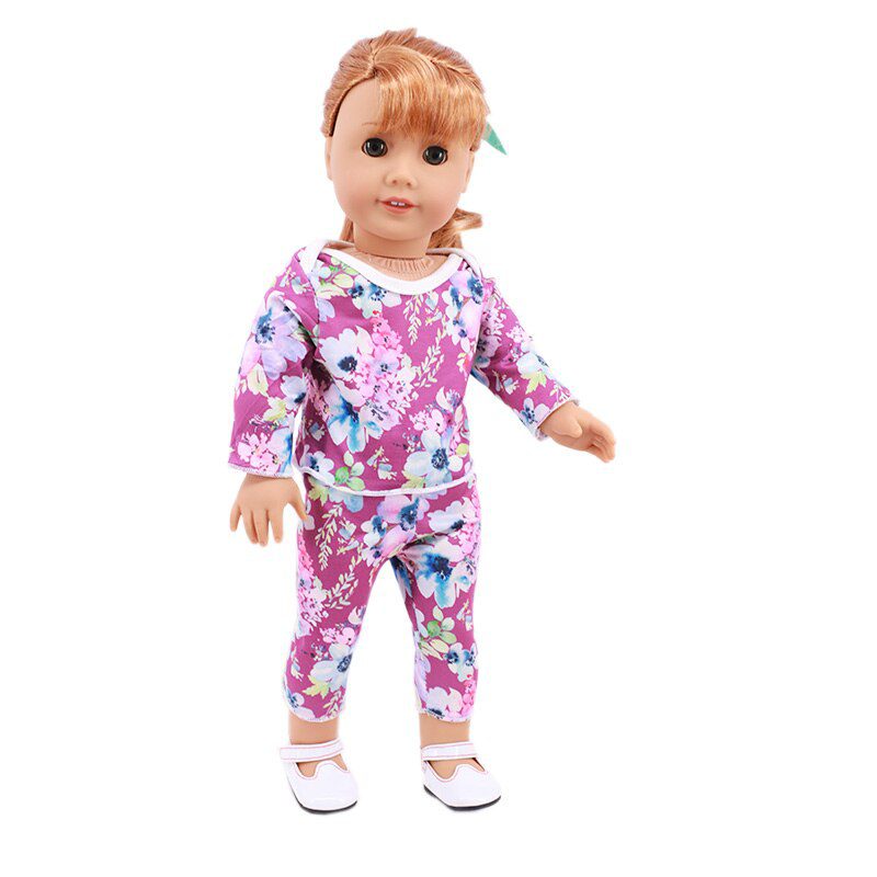 2 Pcs/Set=Shirts + Pants Doll Clothes Accessories For Born Baby 43cm Items & 18 Inch American Doll Girl's Toys & Our Generation