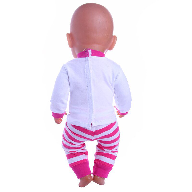 2 Pcs/Set=Shirts + Pants Doll Clothes Accessories For Born Baby 43cm Items & 18 Inch American Doll Girl's Toys & Our Generation