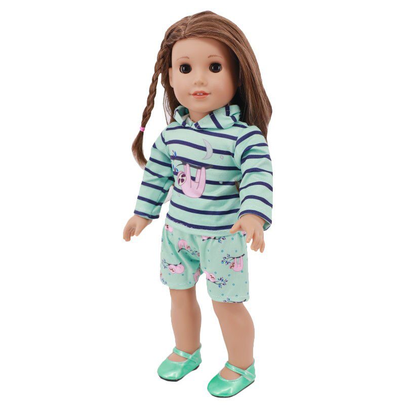 2 Pcs/Set=Shirts + Pants Doll Clothes Accessories For Born Baby 43cm Items & 18 Inch American Doll Girl's Toys & Our Generation