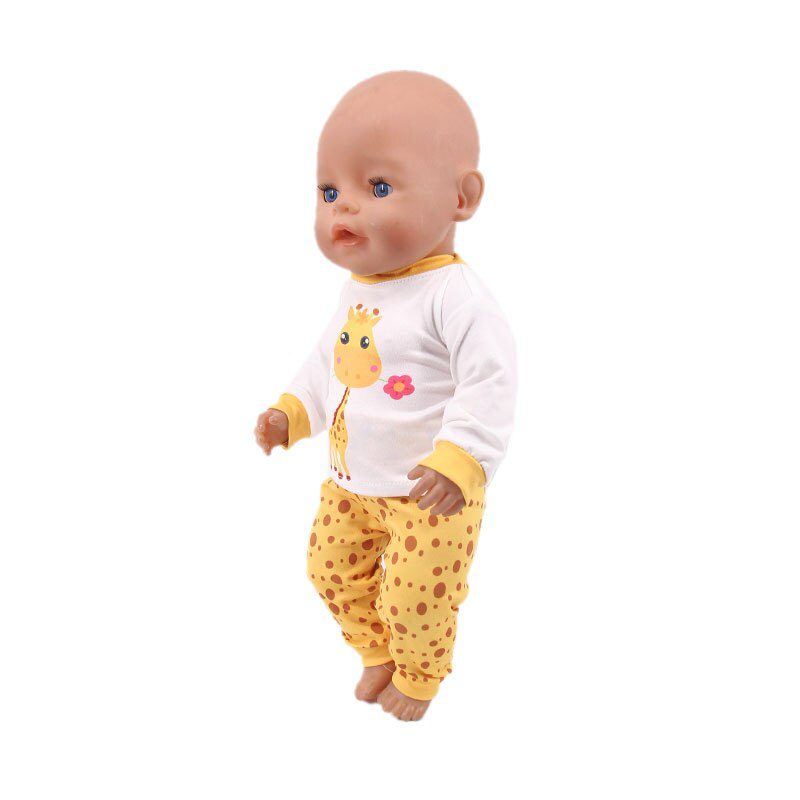 2 Pcs/Set=Shirts + Pants Doll Clothes Accessories For Born Baby 43cm Items & 18 Inch American Doll Girl's Toys & Our Generation