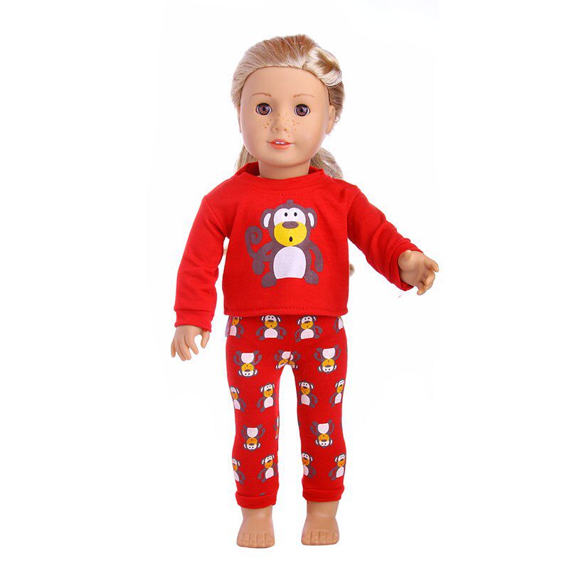 2 Pcs/Set=Shirts + Pants Doll Clothes Accessories For Born Baby 43cm Items & 18 Inch American Doll Girl's Toys & Our Generation
