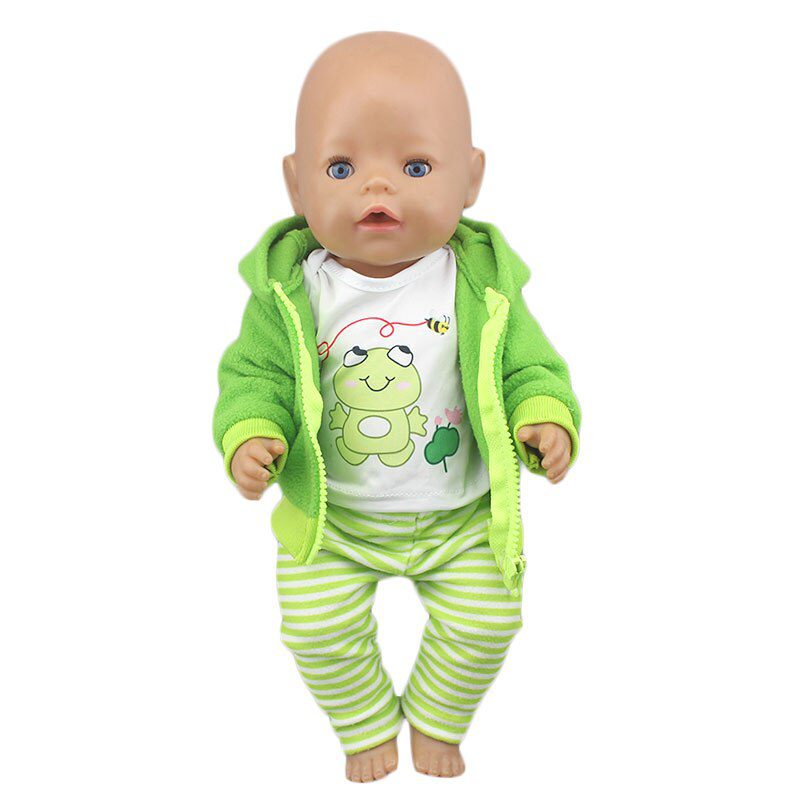 2022 New Cute frog Suits Fit For 43cm Baby Doll 17 Inch Reborn Baby Doll Clothes