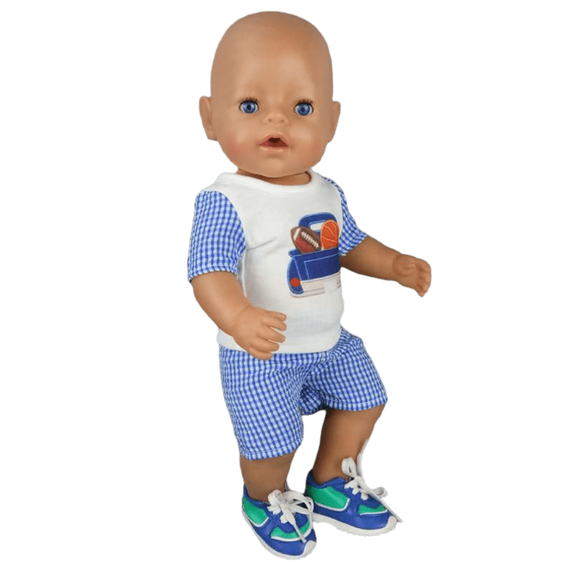 43cm Born New Baby Doll Clothes Pink Kitty Unicorn Pony Pajama Set 18 Inch Doll Clothes Baby Girl Birthday Gift