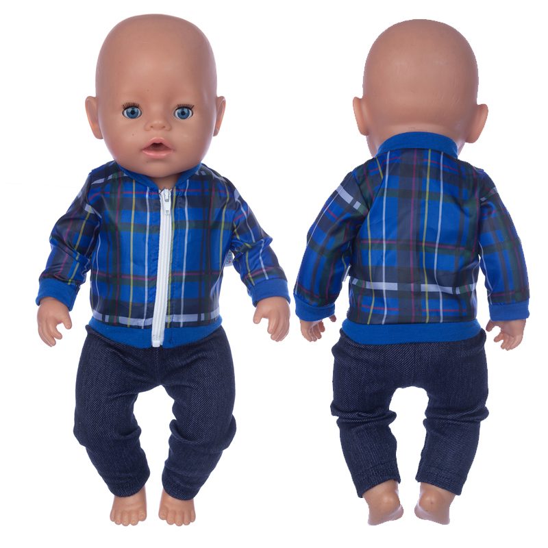 43cm Born New Baby Doll Clothes Pink Kitty Unicorn Pony Pajama Set 18 Inch Doll Clothes Baby Girl Birthday Gift