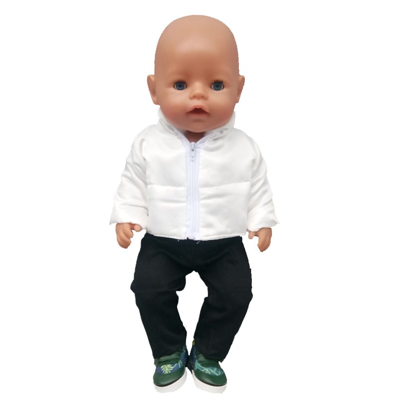 43cm Born New Baby Doll Clothes Pink Kitty Unicorn Pony Pajama Set 18 Inch Doll Clothes Baby Girl Birthday Gift