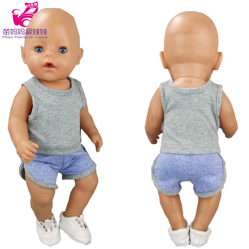 43cm Born New Baby Doll Clothes Pink Kitty Unicorn Pony Pajama Set 18 Inch Doll Clothes Baby Girl Birthday Gift