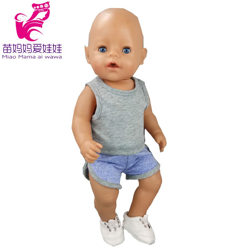 43cm Born New Baby Doll Clothes Pink Kitty Unicorn Pony Pajama Set 18 Inch Doll Clothes Baby Girl Birthday Gift