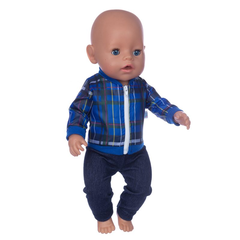 43cm Born New Baby Doll Clothes Pink Kitty Unicorn Pony Pajama Set 18 Inch Doll Clothes Baby Girl Birthday Gift