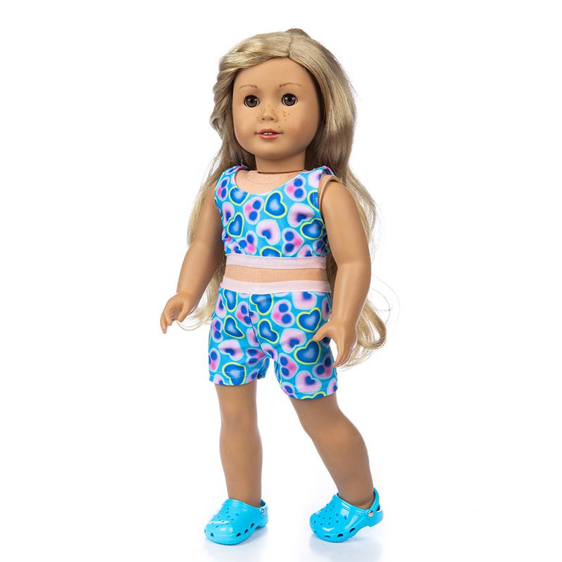 43cm Born New Baby Doll Clothes Pink Kitty Unicorn Pony Pajama Set 18 Inch Doll Clothes Baby Girl Birthday Gift