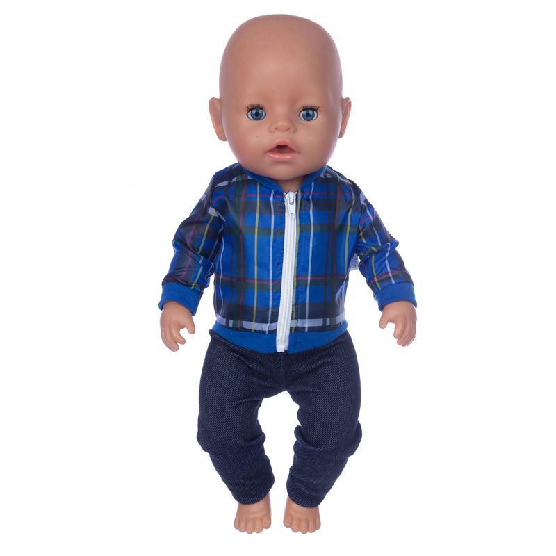 43cm Born New Baby Doll Clothes Pink Kitty Unicorn Pony Pajama Set 18 Inch Doll Clothes Baby Girl Birthday Gift