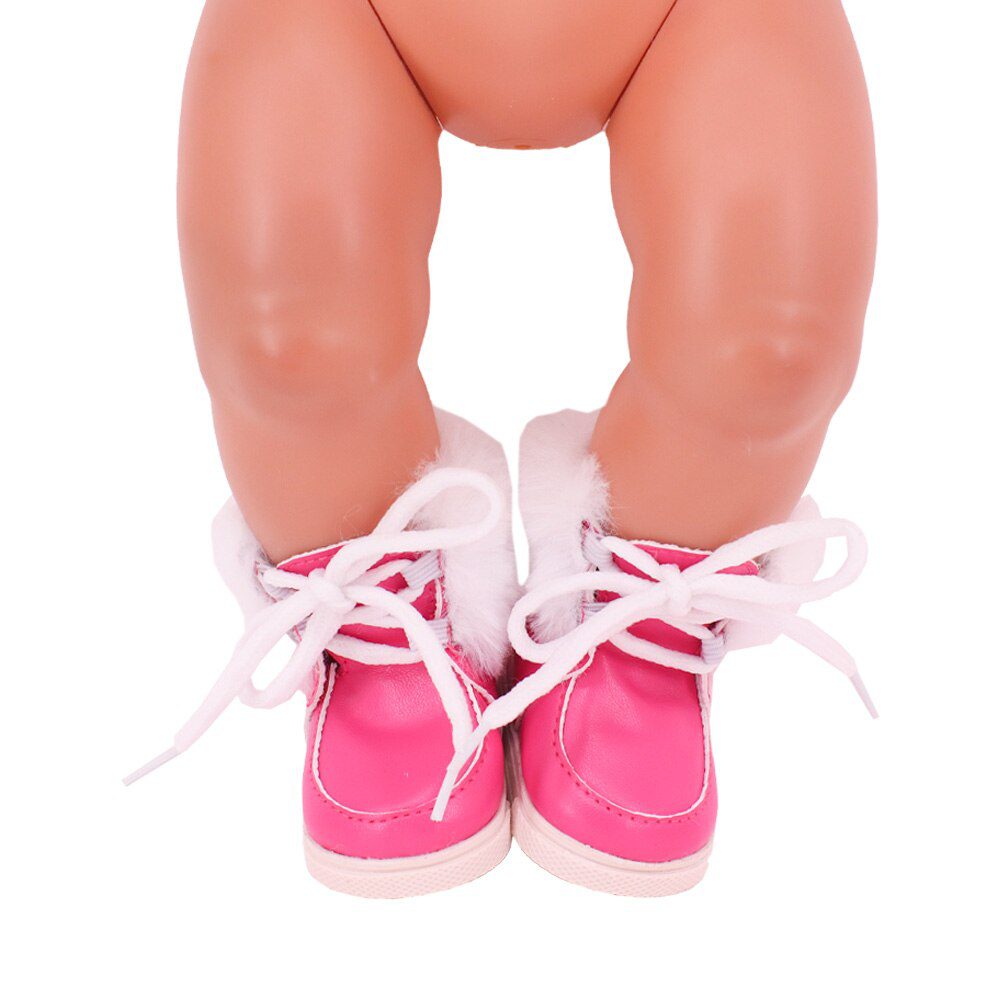 7cm Plush Boots Doll Shoes Clothes Accessories For 43cm Born Baby Doll,18 Inch Girl American,Our Generation,Toys For Girls,Gift
