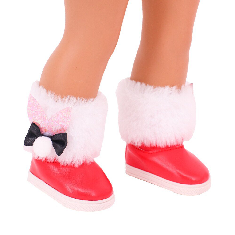 7cm Plush Boots Doll Shoes Clothes Accessories For 43cm Born Baby Doll,18 Inch Girl American,Our Generation,Toys For Girls,Gift