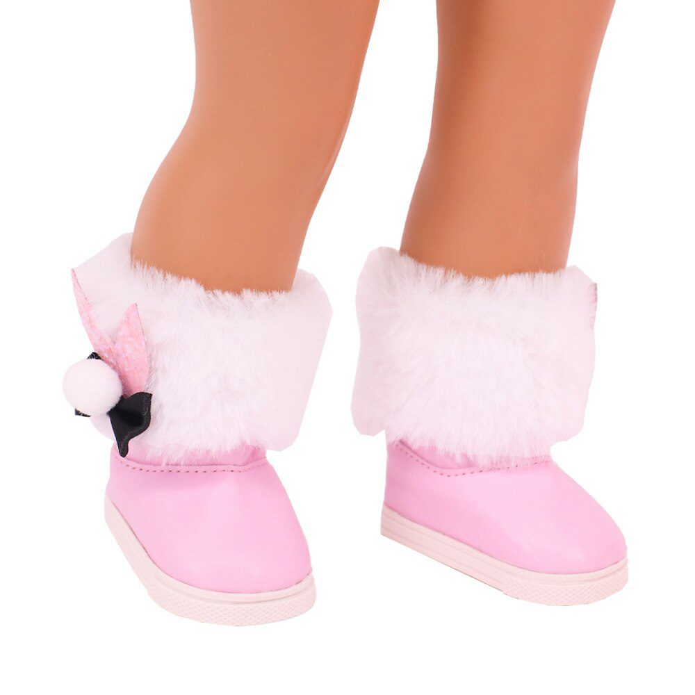 7cm Plush Boots Doll Shoes Clothes Accessories For 43cm Born Baby Doll,18 Inch Girl American,Our Generation,Toys For Girls,Gift