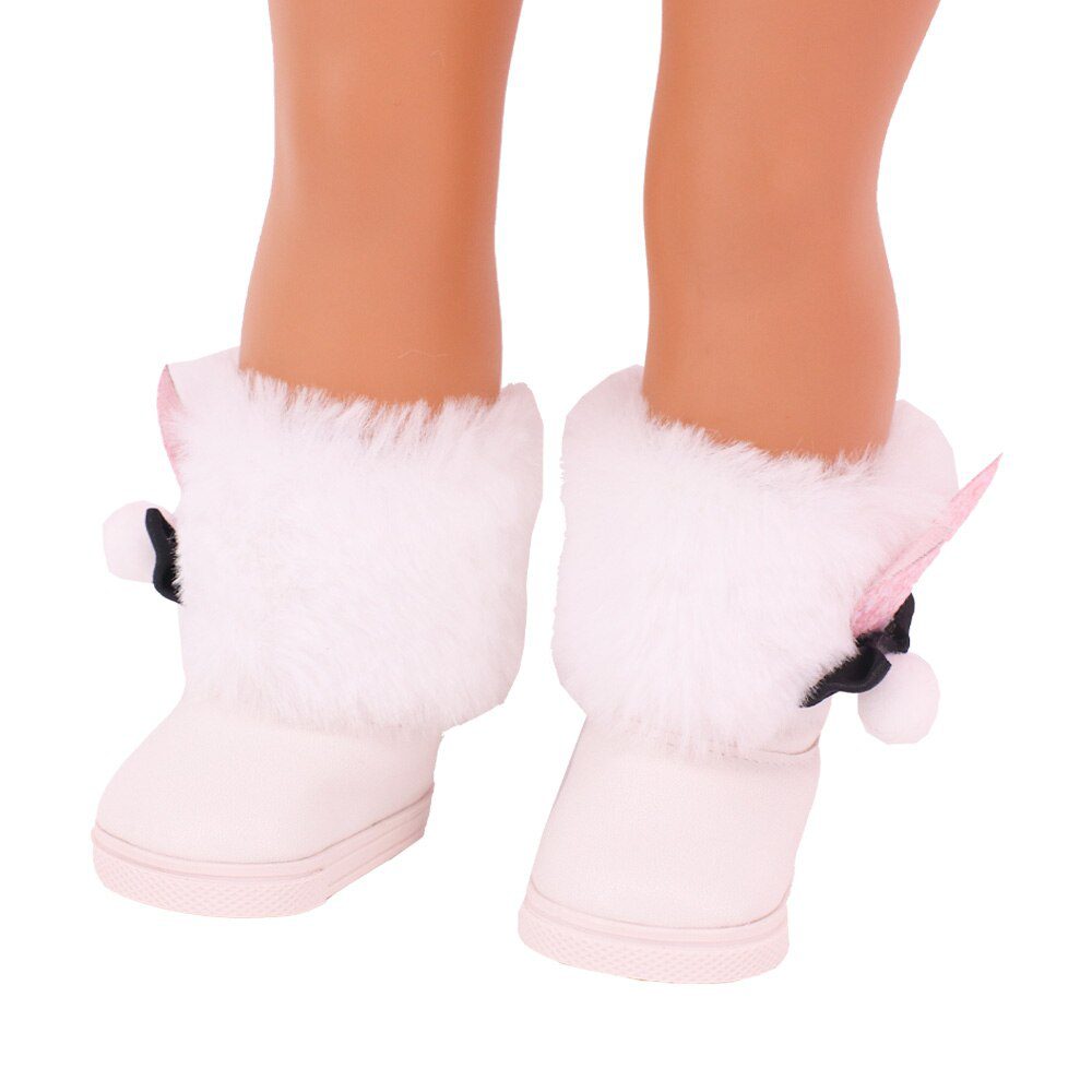 7cm Plush Boots Doll Shoes Clothes Accessories For 43cm Born Baby Doll,18 Inch Girl American,Our Generation,Toys For Girls,Gift