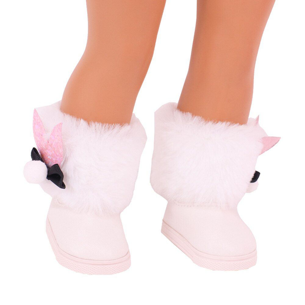7cm Plush Boots Doll Shoes Clothes Accessories For 43cm Born Baby Doll,18 Inch Girl American,Our Generation,Toys For Girls,Gift