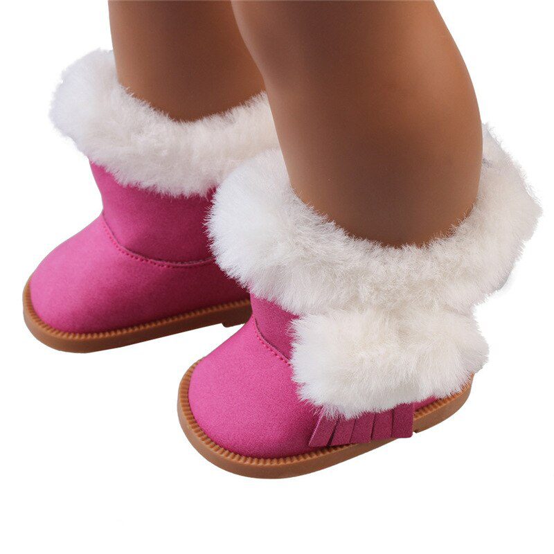7cm Plush Boots Doll Shoes Clothes Accessories For 43cm Born Baby Doll,18 Inch Girl American,Our Generation,Toys For Girls,Gift