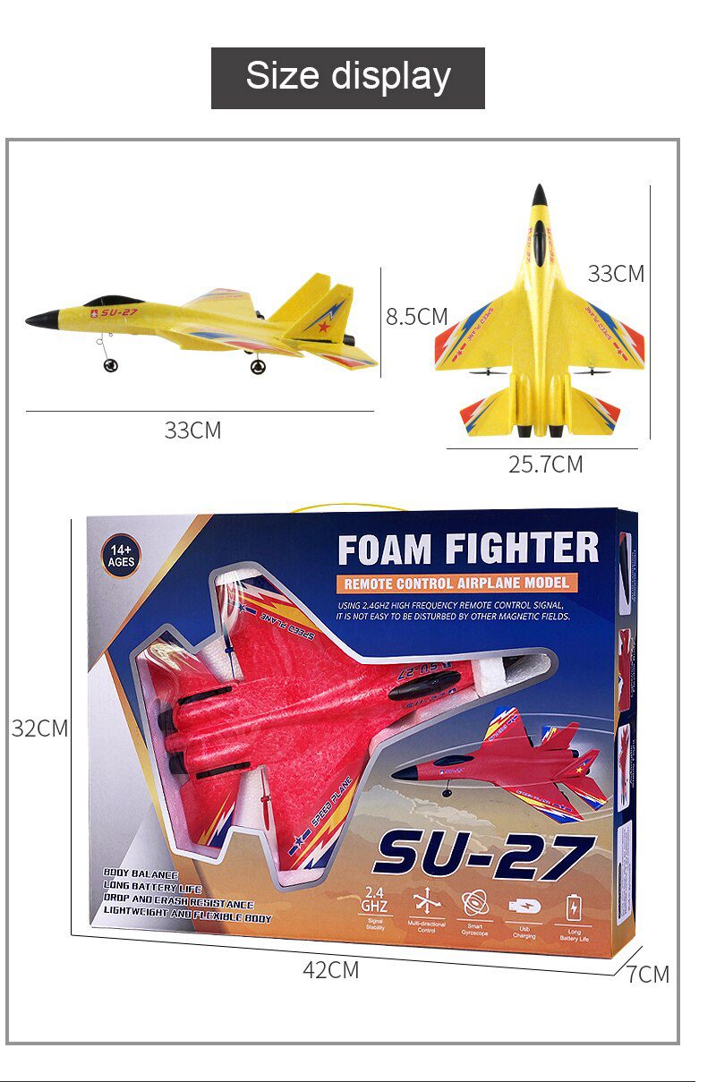RC Foam Aircraft SU-35 Plane 2.4G Radio Control Glider Remote Control Fighter Plane Glider Airplane Foam Boys Toys for Children