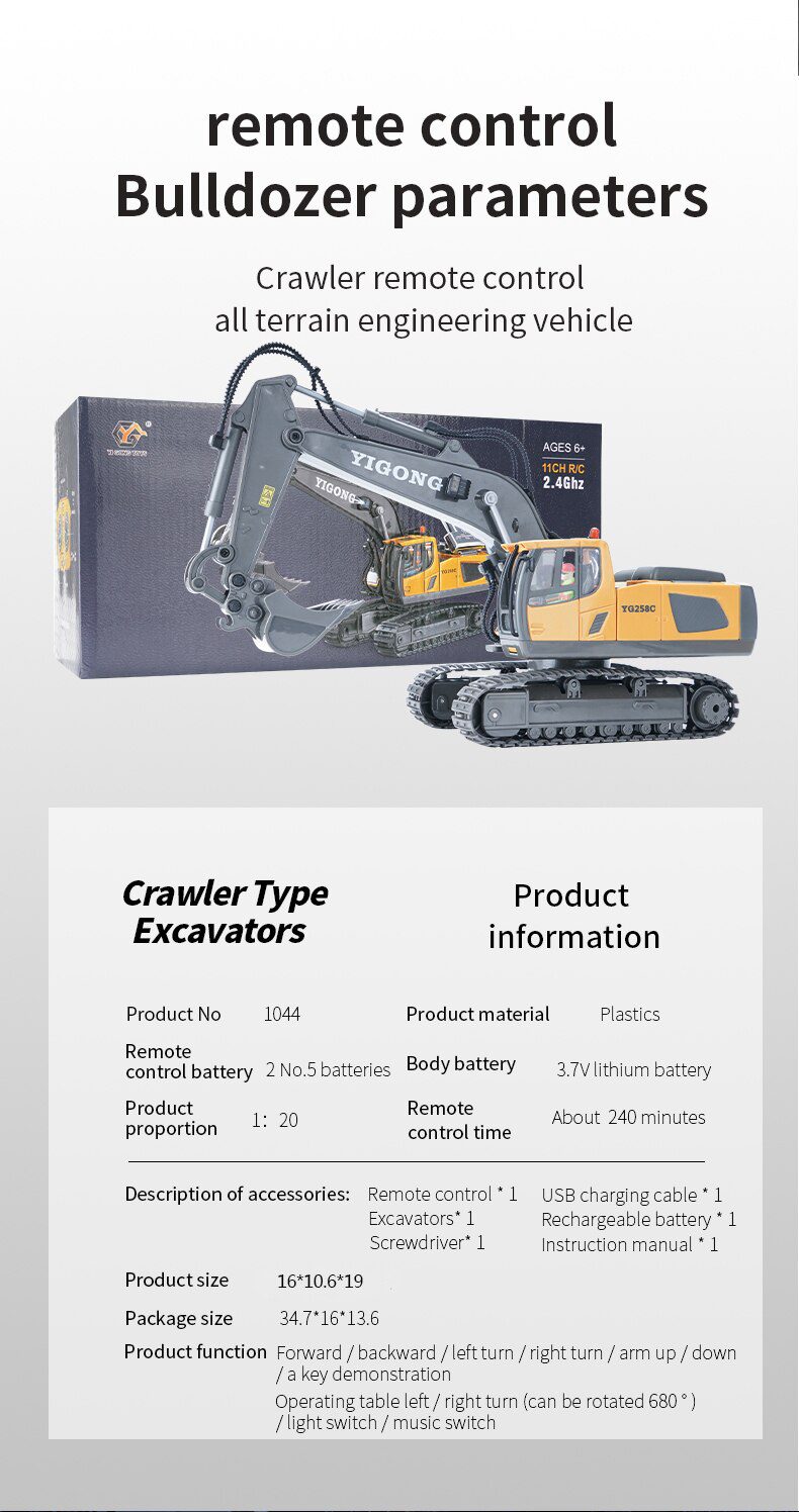 1:20 RC Excavator Dumper RC Car 2.4G Remote Control Engineering Vehicle Crawler Truck Bulldozer Children Toys for Boys Kids Gift 1:20 RC Excavator Dumper RC Car 2.4G Remote Control Engineering Vehicle Crawler Truck Bulldozer Children Toys for Boys Kids Gift
