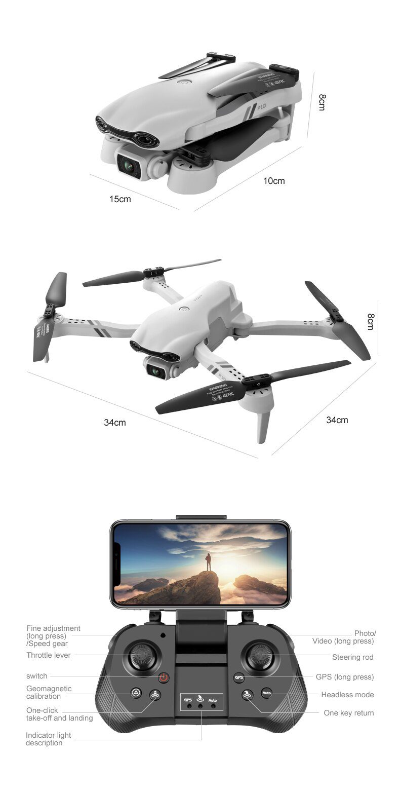 4DRC New 4K HD Dual Camera GPS 5G WIFI Wide Angle FPV Real-time Transmission RC Distance 2km Professional Drone Dron Gift Toys