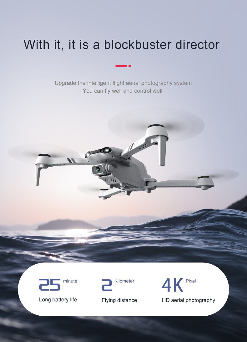 4DRC New 4K HD Dual Camera GPS 5G WIFI Wide Angle FPV Real-time Transmission RC Distance 2km Professional Drone Dron Gift Toys