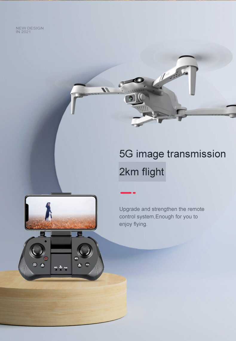 4DRC New 4K HD Dual Camera GPS 5G WIFI Wide Angle FPV Real-time Transmission RC Distance 2km Professional Drone Dron Gift Toys