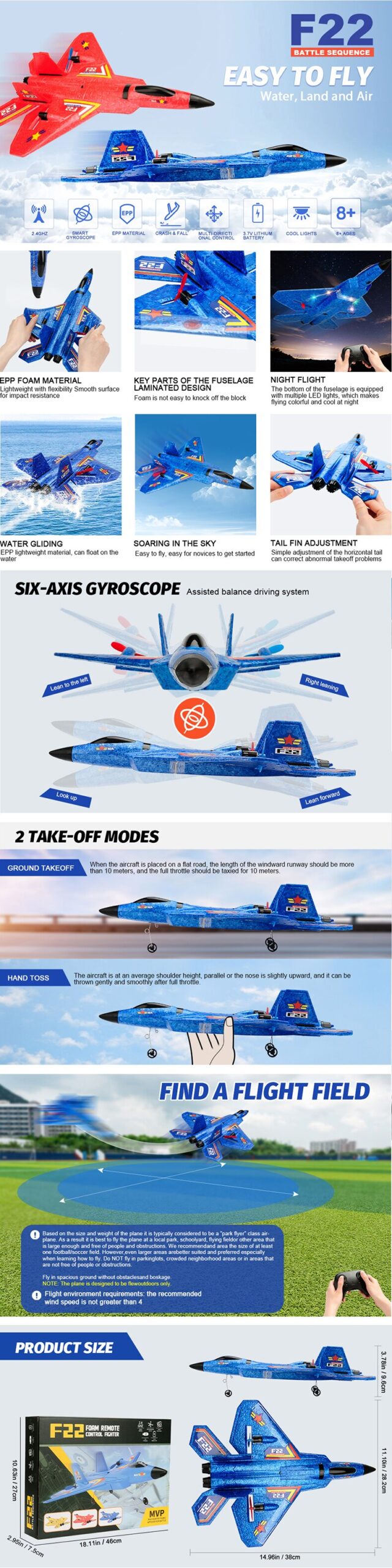 RC Plane F22 raptor Helicopter Remote Control aircraft 2.4G Airplane Remote Control EPP Foam plane Children toys